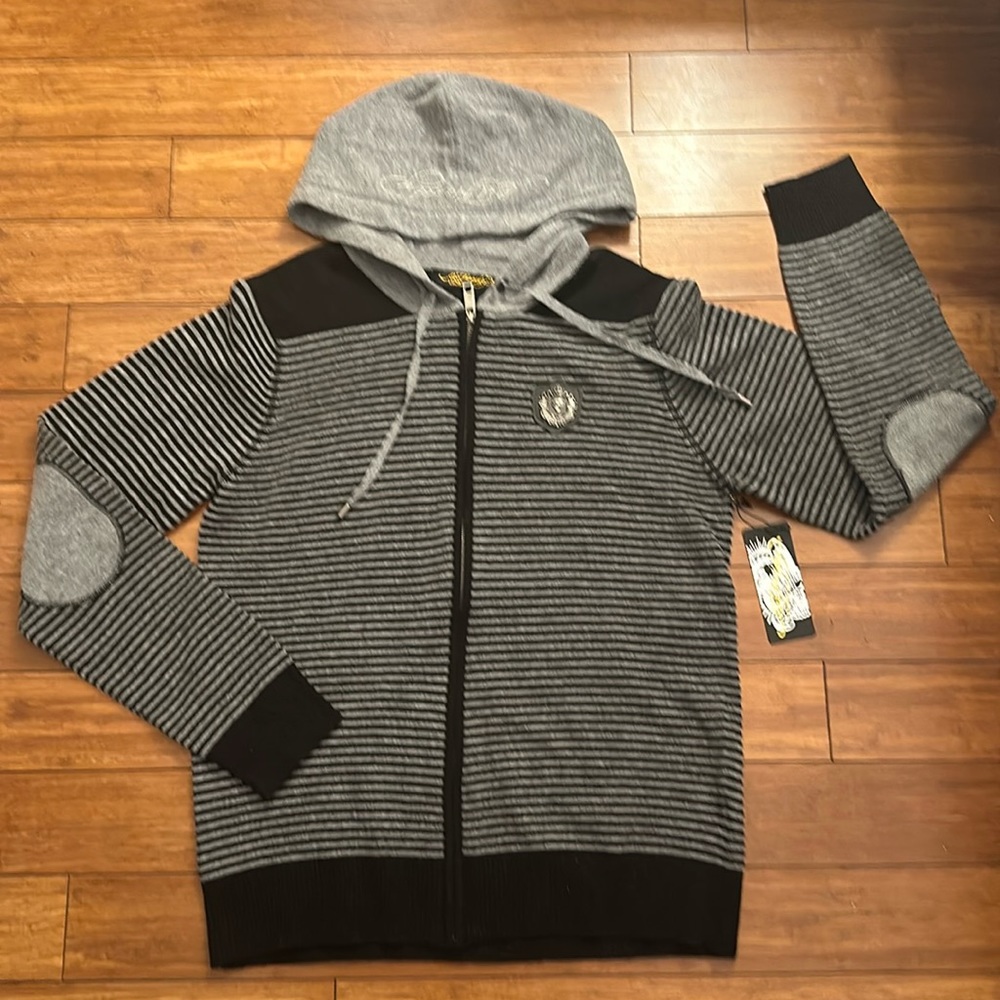 NWT -Ed Hardy by Christian audigier  knitted men’s hoodie sweater .